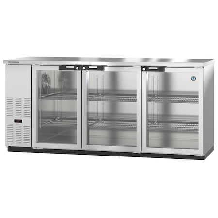Hoshizaki Refrigerator, Three Section, Stainless Steel Back Bar Back Bar, Glass Doors,  BB80-G-S